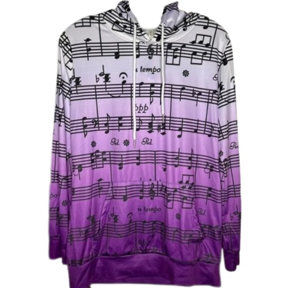 Sheet Music Hoodie - Purple Ombre - L - Picture 1 of 7
